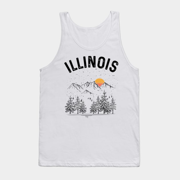 Illinois State Vintage Retro Tank Top by DanYoungOfficial